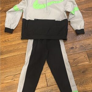 Boys Nike Two-Piece Tracksuit - Black and Green